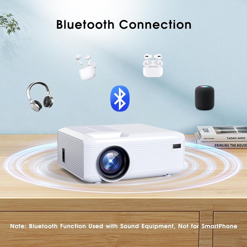 KEJOG Mini Projector | 4K Support 200" Giant Screen | 500 ANSI Lumens, Bluetooth 5.2 | Portable Outdoor Movie Projector Compatible with TV Stick/Phone/HDMI/PC | Built-in HiFi Speaker | indoor & outdoor use - Image 4